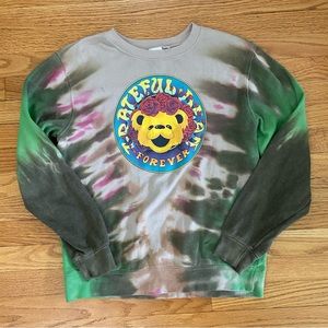Grateful Dead Forever Bear Sweatshirt Adult Small Tie Dye Flaw shown in pics